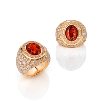 mandaringranat - brillanten - roségold