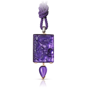 glücksdrache amethyst - roségold - silber