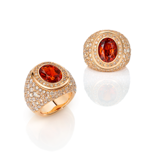 mandaringranat - brillanten - roségold