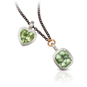 prasiolithe - silber - roségold