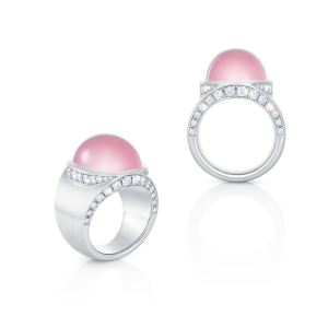 rosenquarz - brillanten - weissgold